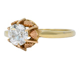 Victorian 0.70 CTW Diamond 14 Karat Two-Tone Gold Engagement Ring - Wilson's Estate Jewelry