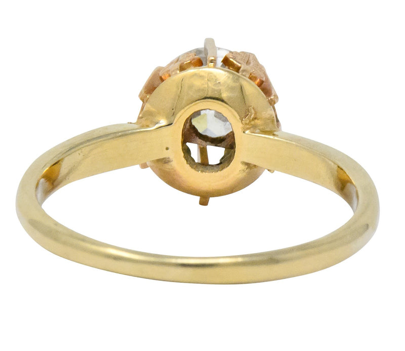 Victorian 0.70 CTW Diamond 14 Karat Two-Tone Gold Engagement Ring - Wilson's Estate Jewelry