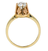 Victorian 0.70 CTW Diamond 14 Karat Two-Tone Gold Engagement Ring - Wilson's Estate Jewelry
