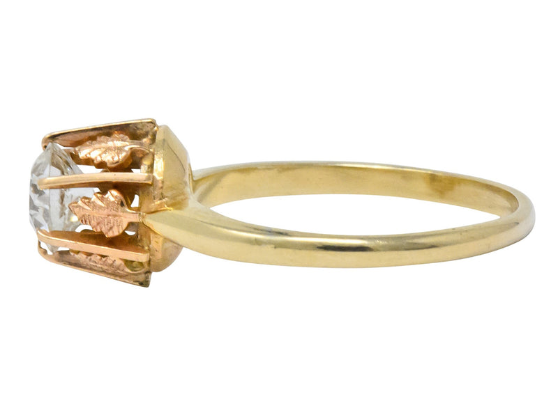 Victorian 0.70 CTW Diamond 14 Karat Two-Tone Gold Engagement Ring - Wilson's Estate Jewelry