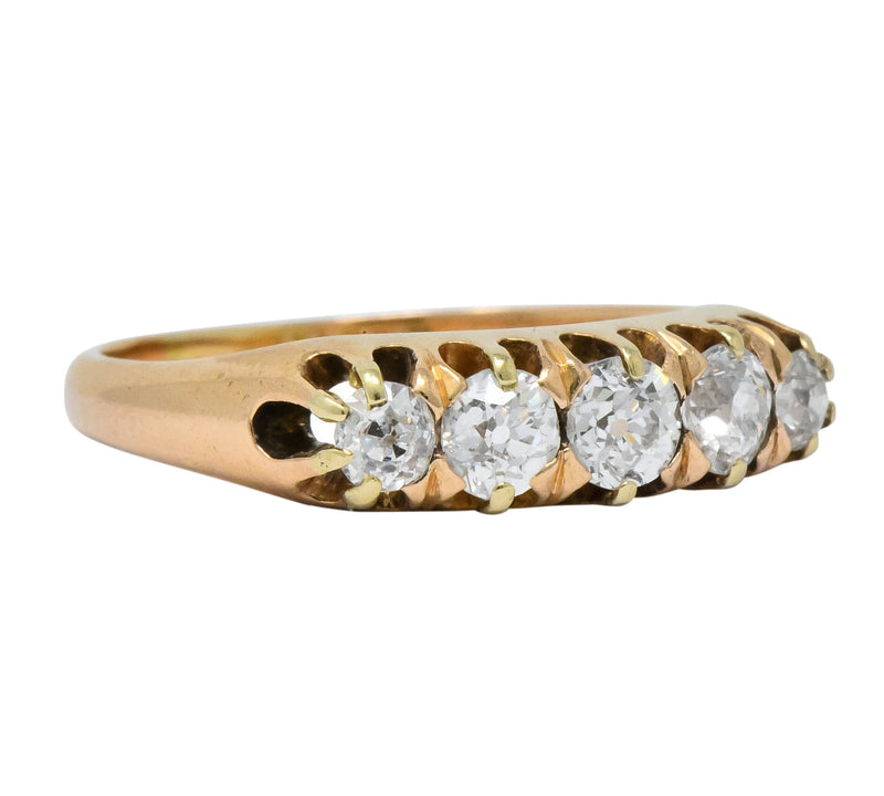 Victorian 0.75 CTW Diamond 14 Karat Gold Stackable Band Ring - Wilson's Estate Jewelry