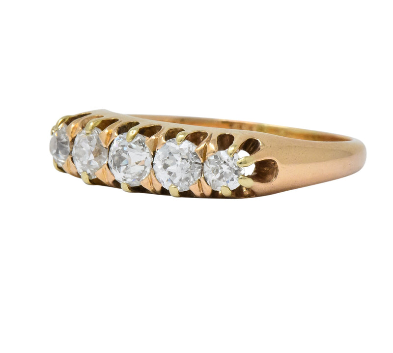 Victorian 0.75 CTW Diamond 14 Karat Gold Stackable Band Ring - Wilson's Estate Jewelry