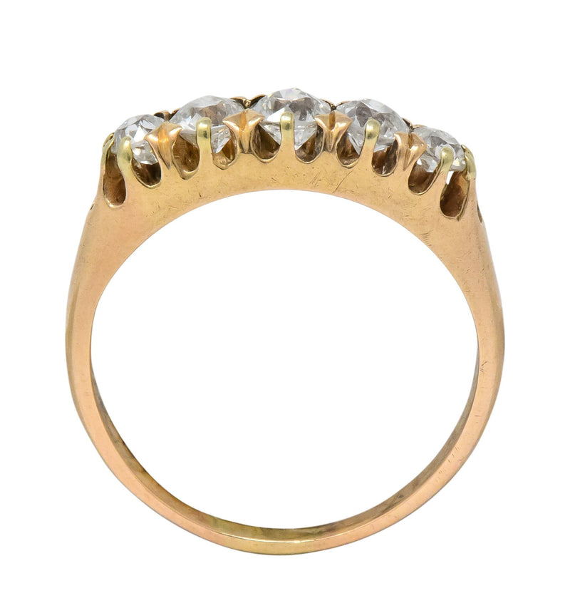 Victorian 0.75 CTW Diamond 14 Karat Gold Stackable Band Ring - Wilson's Estate Jewelry