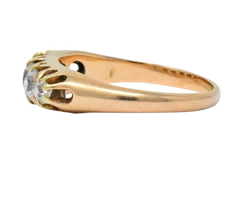 Victorian 0.75 CTW Diamond 14 Karat Gold Stackable Band Ring - Wilson's Estate Jewelry