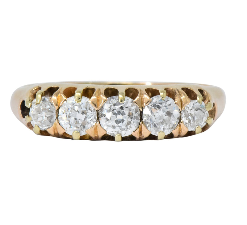 Victorian 0.75 CTW Diamond 14 Karat Gold Stackable Band Ring - Wilson's Estate Jewelry