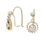 Victorian 1.30 CTW Diamond 14 Karat Rose Gold Drop Earrings Wilson's Estate Jewelry