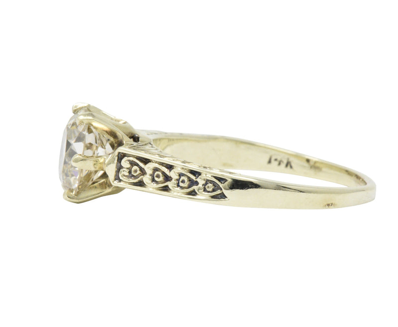 Victorian 1.32 CTW Diamond 14 Karat Gold Solitaire Engagement Ring Wilson's Estate Jewelry