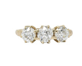 Victorian 1.65 CTW Diamond 14 Karat Gold Three Stone Ring Wilson's Estate Jewelry