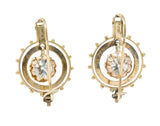 Victorian 1.95 CTW Diamond 14 Karat Rose Gold Drop Earrings GIA Wilson's Estate Jewelry