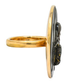 Victorian 14 Karat Rose Gold Mixed Metal Lao Tzu Boy & Ox Shakudo Ring - Wilson's Estate Jewelry