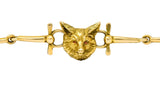 Victorian 14 Karat Yellow Gold Fox Hunt Horse Link Bracelet - Wilson's Estate Jewelry
