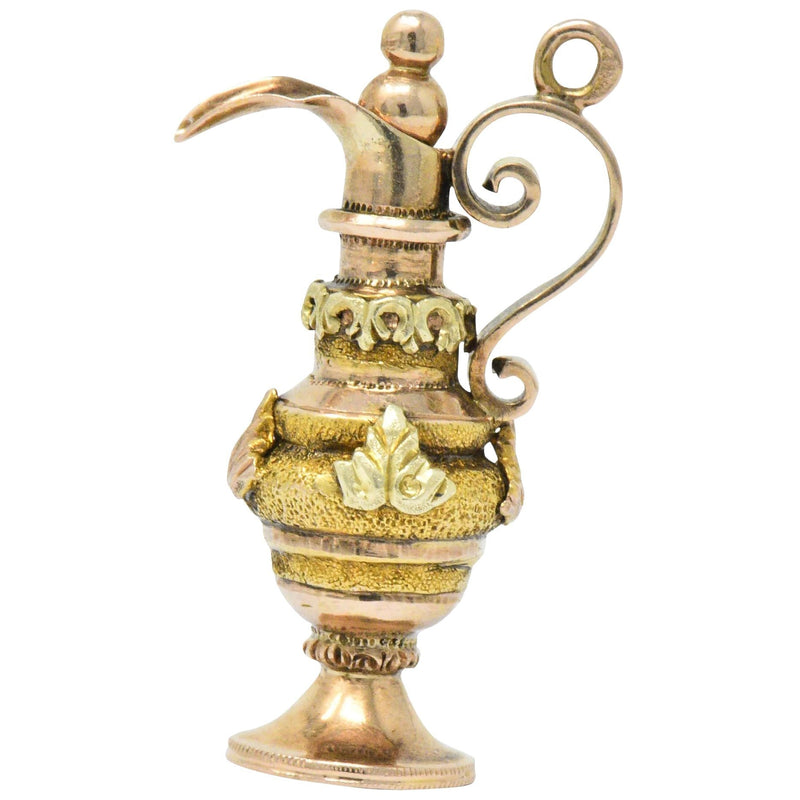 Victorian 18 Karat Tri-Color Gold Ewer Pitcher Charm Wilson's Estate Jewelry