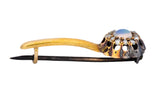 Victorian 1835 Opal Diamond 14 Karat Gold Halley's Comet Brooch - Wilson's Estate Jewelry
