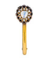 Victorian 1835 Opal Diamond 14 Karat Gold Halley's Comet Brooch - Wilson's Estate Jewelry