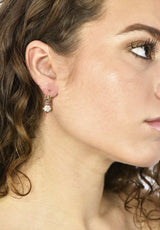 Victorian 2.10 CTW Diamond 14 Karat Two-Tone Gold Drop Earrings Wilson's Estate Jewelry