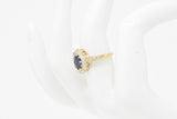 Victorian 3.16 CTW Old Mine Diamond & Sapphire Cluster 14K Gold Alternative Engagement Ring Wilson's Estate Jewelry