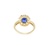 Victorian 3.16 CTW Old Mine Diamond & Sapphire Cluster 14K Gold Alternative Engagement Ring Wilson's Estate Jewelry