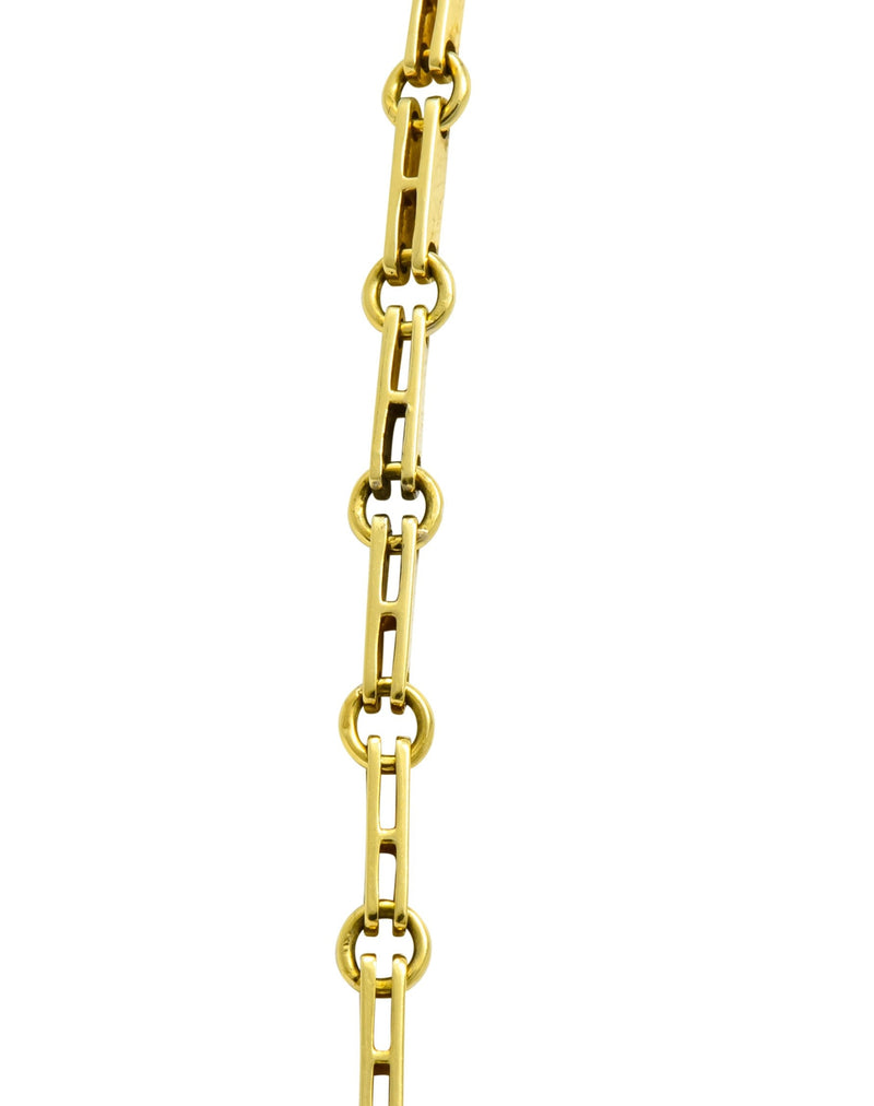 Victorian 7.95 CTW Diamond Ruby Pearl 18 Karat Gold Fringe Necklace - Wilson's Estate Jewelry