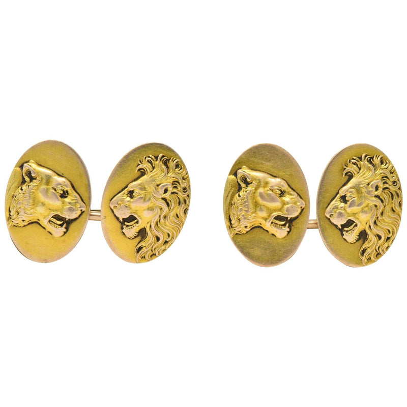 Victorian B.K. & Co. 14 Karat Gold Cufflinks Wilson's Estate Jewelry