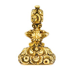 Victorian Bloodstone Intaglio 14 Karat Gold Tudor Fob Pendant - Wilson's Estate Jewelry