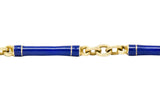 Victorian Blue Enamel 14 Karat Gold Link Bracelet - Wilson's Estate Jewelry