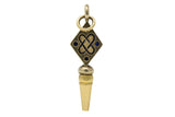 Victorian Celtic Knot Diamond Enamel And 14 Karat Gold Watch Key Pendant Wilson's Estate Jewelry