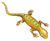 Victorian Demantoid Garnet Diamond 14 Karat Gold Lizard Brooch - Wilson's Estate Jewelry