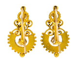 Victorian Diamond Turquoise 18 Karat Gold Drop Earrings - Wilson's Estate Jewelry