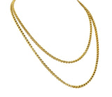 Victorian Enamel 10 Karat Gold Barrel Clasp Long Chain Necklace - Wilson's Estate Jewelry