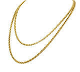 Victorian Enamel 10 Karat Gold Barrel Clasp Long Chain Necklace - Wilson's Estate Jewelry