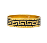 Victorian Enamel 14 Karat Gold Greek Key Band Ring - Wilson's Estate Jewelry