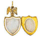 Victorian Hardstone 9 Karat Gold Eagle Shield Locket - Wilson's Estate Jewelry