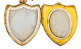 Victorian Hardstone 9 Karat Gold Eagle Shield Locket - Wilson's Estate Jewelry
