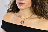 Victorian Hardstone Diamond Ruby Gold Roman Soldier Cameo Pendant Necklace Wilson's Estate Jewelry