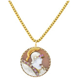 Victorian Hardstone Diamond Ruby Gold Roman Soldier Cameo Pendant Necklace Wilson's Estate Jewelry