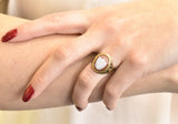 Victorian Carved Hardstone Enamel 14 Karat Gold Shield Unisex Signet Ring Wilson's Estate Jewelry
