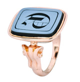 Victorian Hardstone Intaglio 14 Karat Rose Gold Lettered Signet Ring - Wilson's Estate Jewelry
