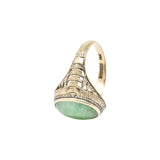 Victorian Jade & 14K Yellow Gold Ring S. Komai Wilson's Estate Jewelry
