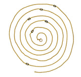 Victorian Jade Seed Pearl 14 Karat Gold 48 Inch Station Necklace - Wilson's Estate Jewelry