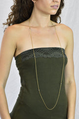Victorian Jade Seed Pearl 14 Karat Gold 48 Inch Station Necklace - Wilson's Estate Jewelry
