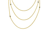 Victorian Jade Seed Pearl 14 Karat Gold 48 Inch Station Necklace - Wilson's Estate Jewelry
