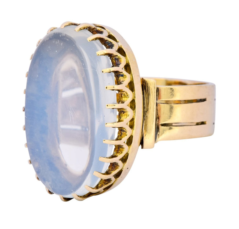 Victorian Moonstone 14 Karat Yellow Gold Ring - Wilson's Estate Jewelry