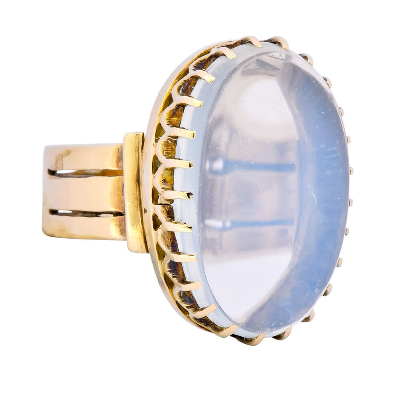 Victorian Moonstone 14 Karat Yellow Gold Ring - Wilson's Estate Jewelry