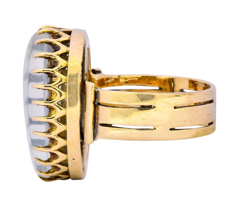 Victorian Moonstone 14 Karat Yellow Gold Ring - Wilson's Estate Jewelry
