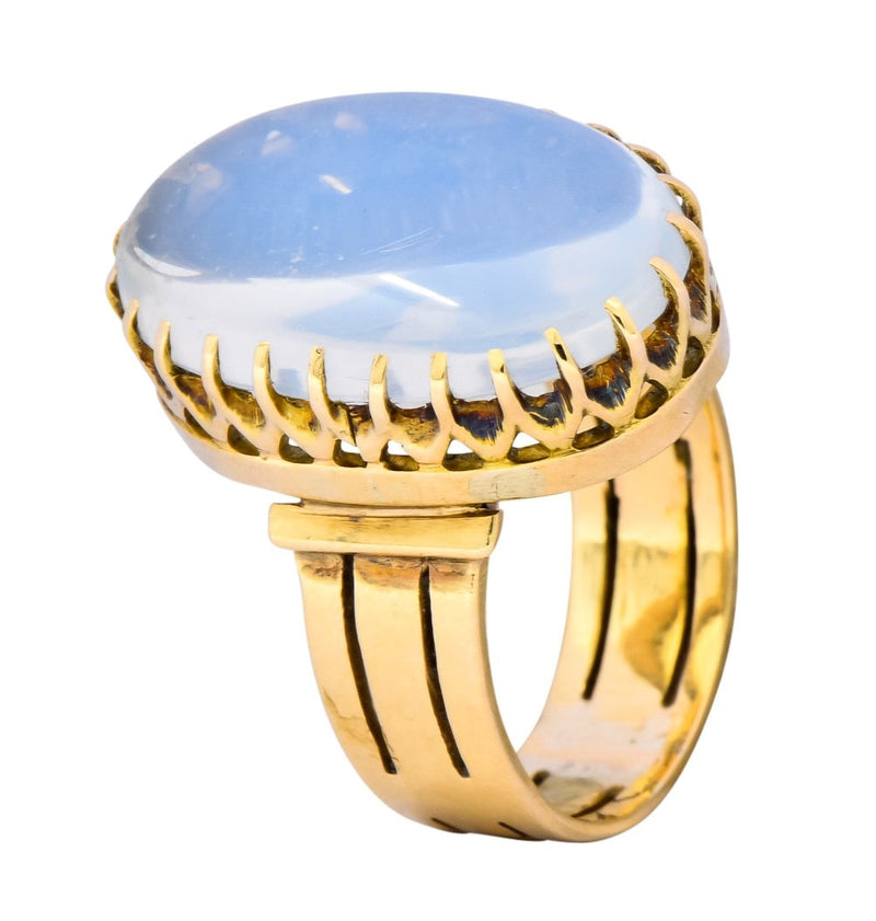 Victorian Moonstone 14 Karat Yellow Gold Ring - Wilson's Estate Jewelry