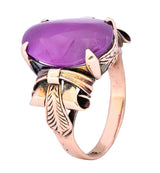 Victorian Natural Ruby 14 Karat Gold Scrolled Dinner Ring GIA - Wilson's Estate Jewelry