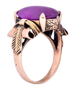 Victorian Natural Ruby 14 Karat Gold Scrolled Dinner Ring GIA - Wilson's Estate Jewelry