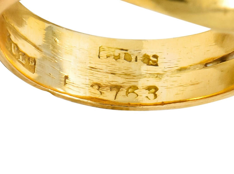 Victorian Old Mine Cut Diamond 18 Karat Gold British Snake Band Ring - Wilson's Estate Jewelry