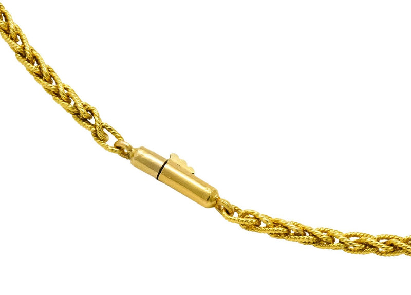 Victorian Pearl Enamel 14 Karat Yellow Gold Pendant Necklace - Wilson's Estate Jewelry