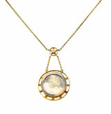 Victorian Pearl Enamel 14 Karat Yellow Gold Pendant Necklace - Wilson's Estate Jewelry